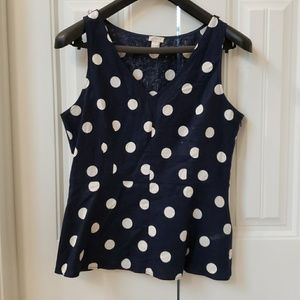 Polka Dot Peplum Shell from J. Crew